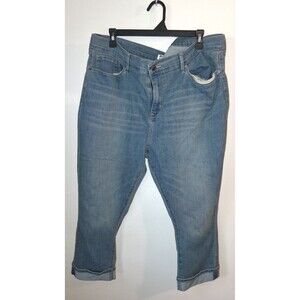 Signature Levis Medium Denim Cuffed Mid-rise Capri Pants Sz 22